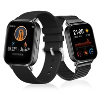 kunhuang new y66 body temperature smart bracelet heart rate blood pressure meter steps waterproof sports bluetooth smart watch