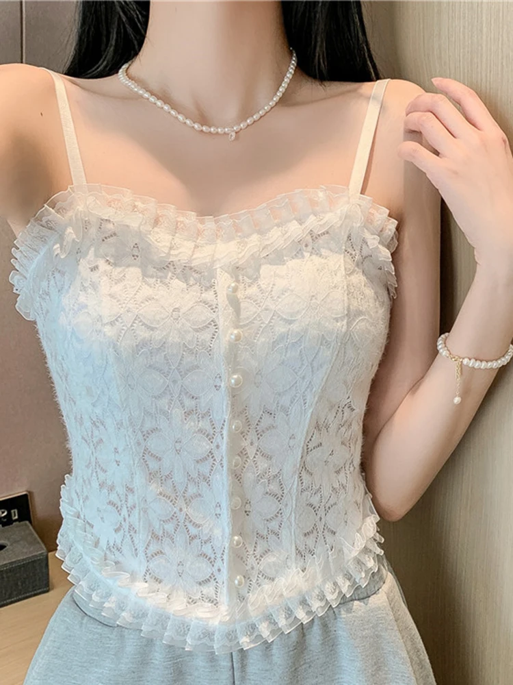 

2022 Summer New Lace Tops For Women Sexy Crop Tops Tube Top Female Streetwear Sleeveless Camis Woman Clothing Bra Bandeau Tanks