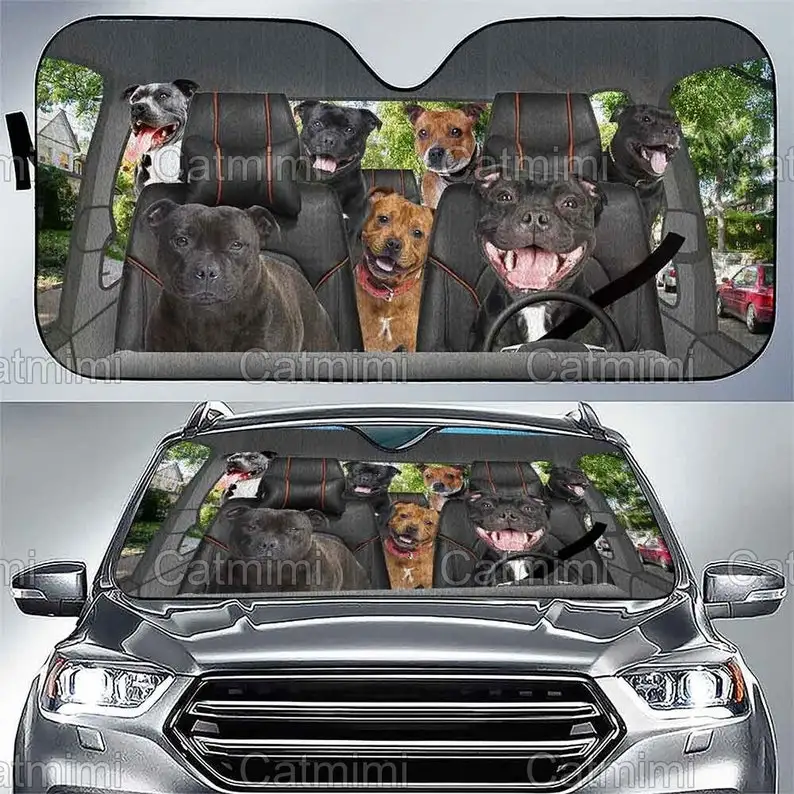 

Staffordshire Bull Terrier Dog Sun Shade, Bull Terrier Dog Car Decoration, Terrier Dog Sun Shade, Gifts For Him, Gifts For Her M