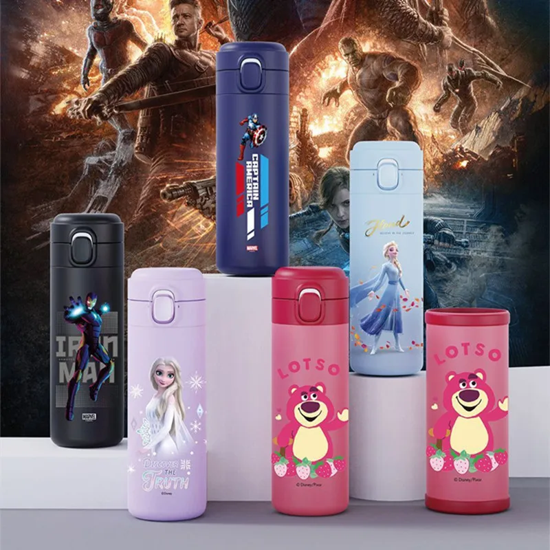 Cup Cartoon Stainless Steel Vacuum Flask For Kids Children Outdoor Thermos Mug With Bag Vwater Bottle