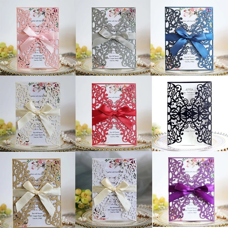 

25Pcs Invitation Cards With Envelopes Wedding Invitations Business Birthday Mariage Baptism Bar Mitzvah Party Decoration Supply