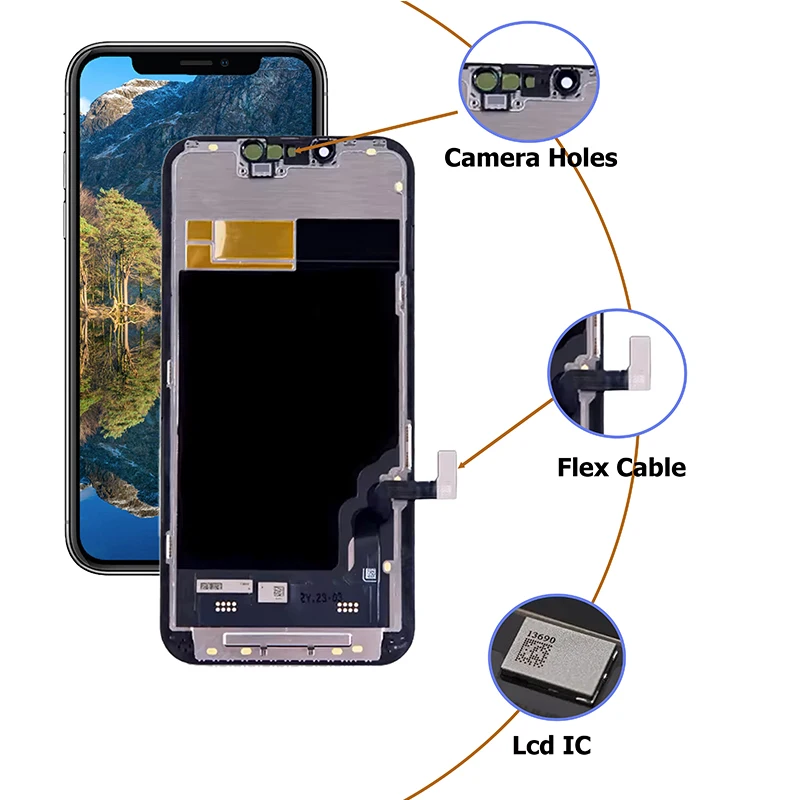 OLED ЖК-дисплей для 13 Pro Max Pantalla ЖК-экран Iphone ZY Incell Замена дисплея Mini Lcd Ecran