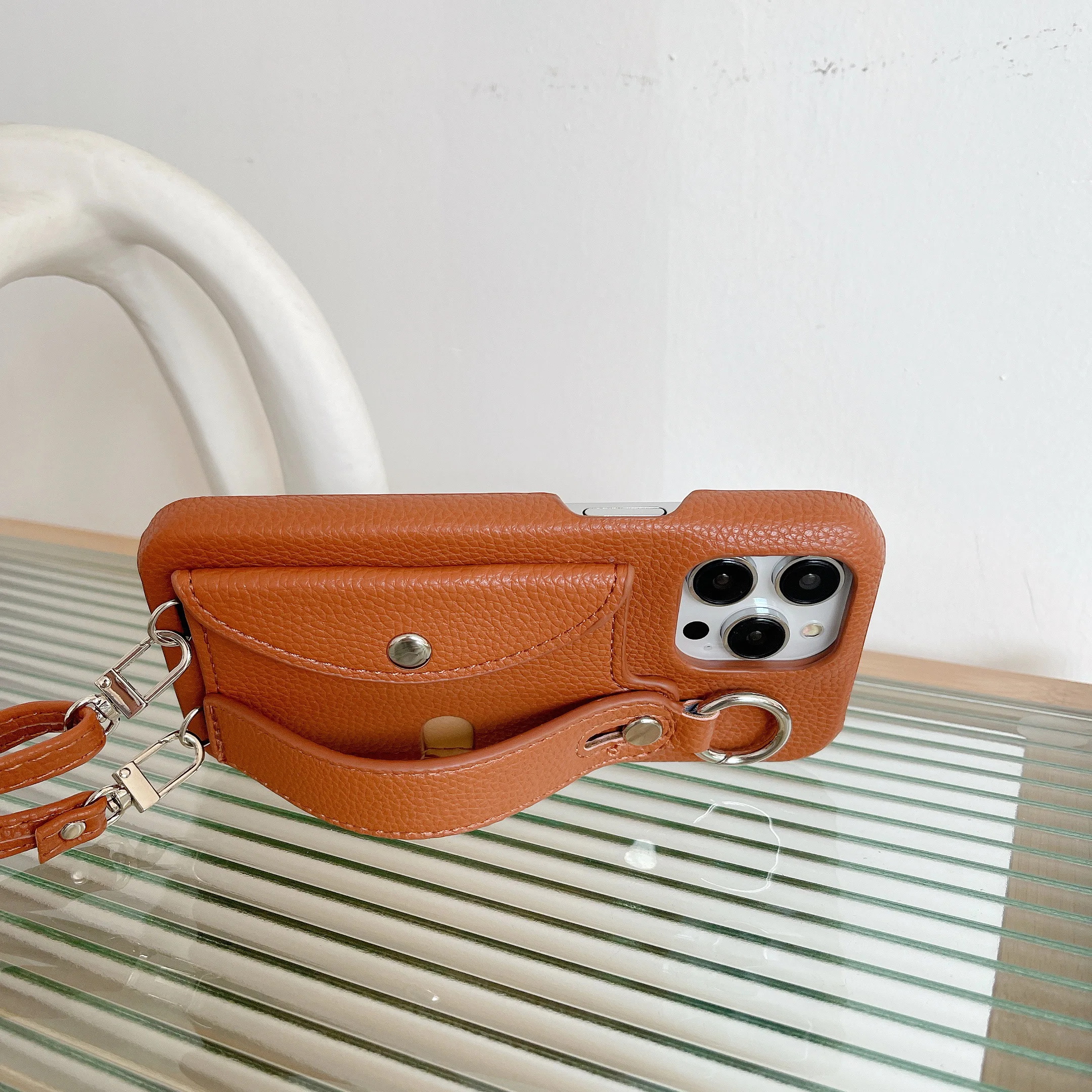 Crossbody Wrist Strap Wallet Leather Cover For iPhone 14 13 12 11 Pro Max 7 8 plus Phone Case With Card Slot Holder Ring Lanyard