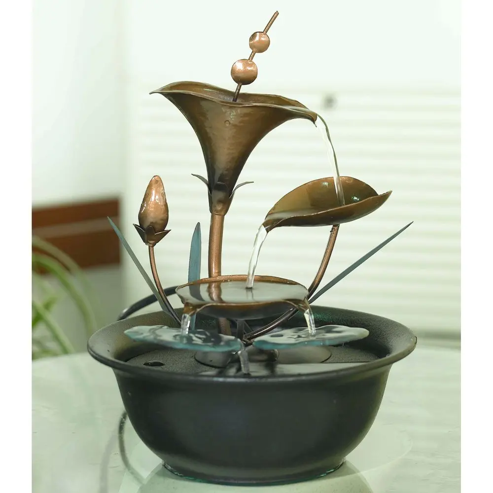 

Free Shipping Metal Flower Table Top Outdoor Fountain