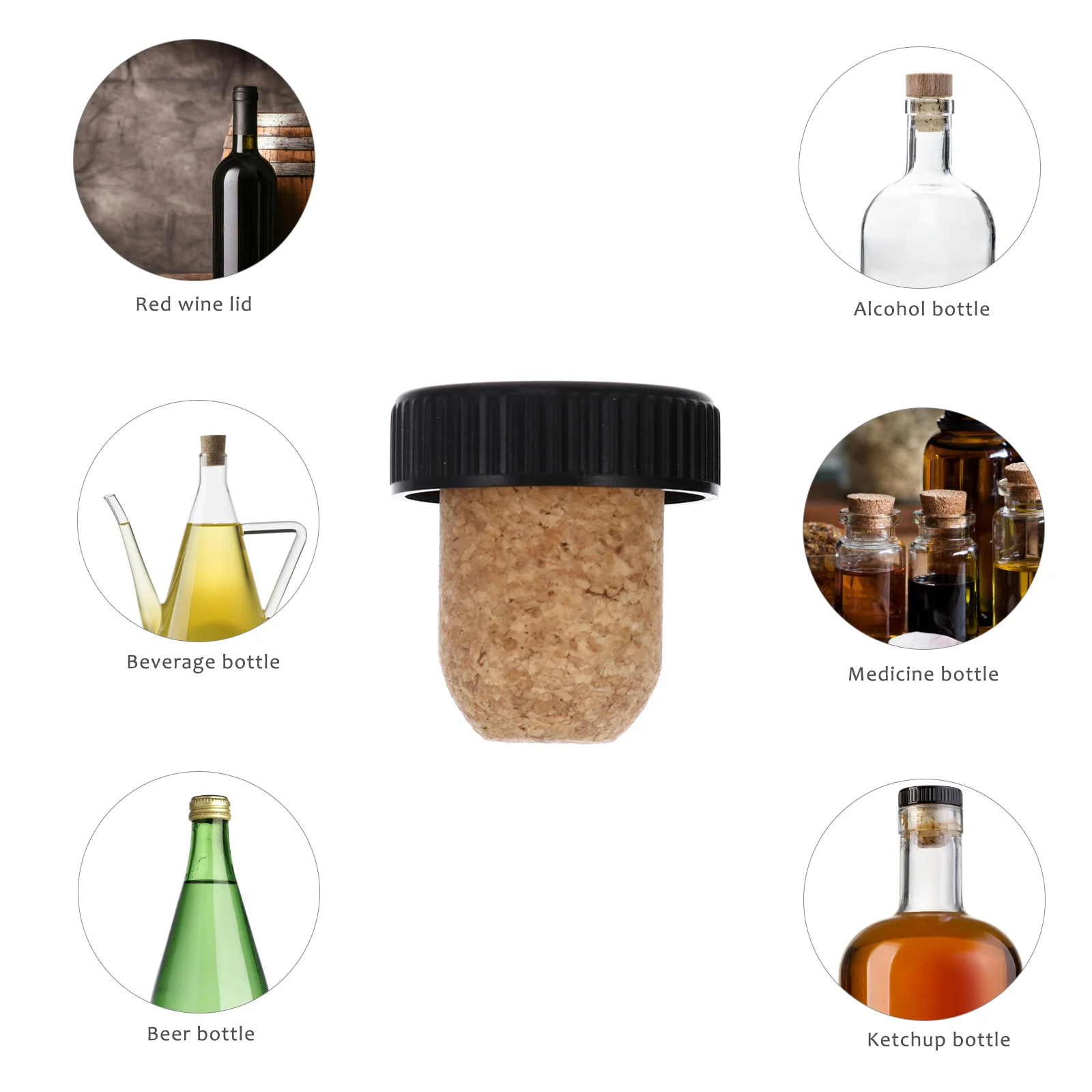 6 шт. пробка для бутылки с пробкой стеклянные пробки регулируемая мерная ложка