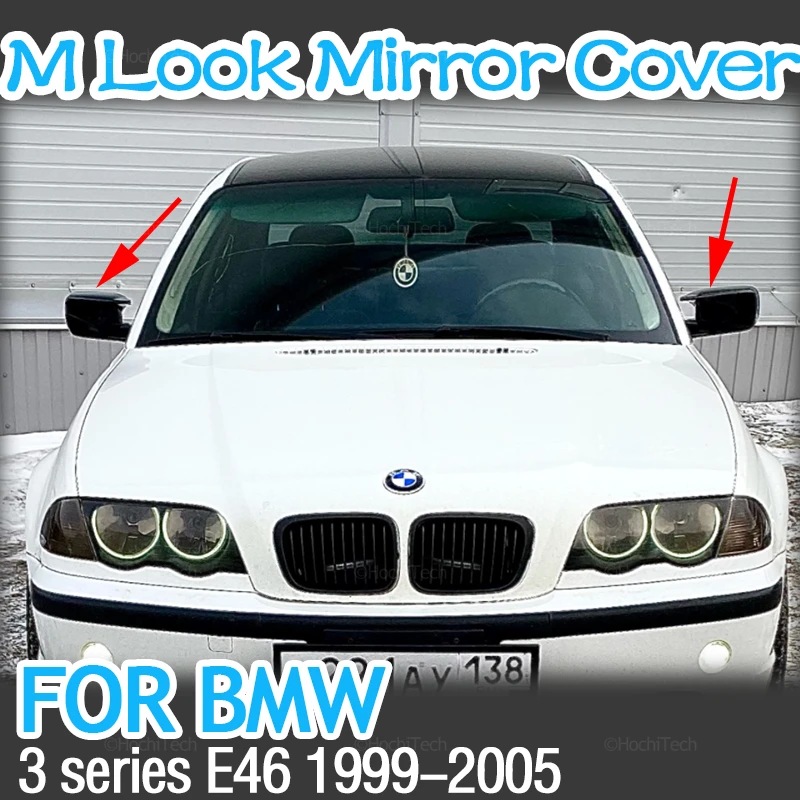 2x Carbon Fiber Pattern Black Side Mirror cover Caps for BMW E46 316i 318i 318d 320d 320i 323i 325i 328i 330d 330i 330xi 1998-05