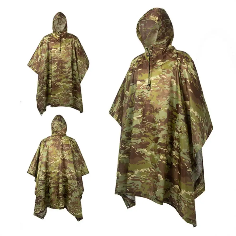 

Military Camping Mat Waterproof Picnic Mat Environment-friendly Scratch Resistant Raincoat Canopy Camouflage Raincoat Rain Cover