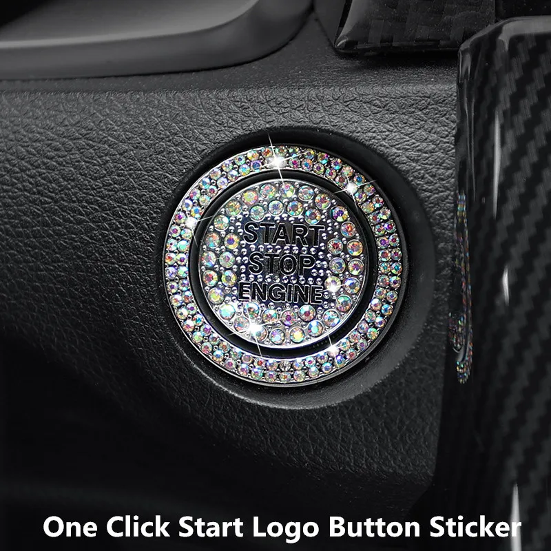 

Car one-key start switch button crystal diamond modified decorative sticker For Jaguar XEL XFL F-PACE F-TYPE XJ XF E-PACE XE