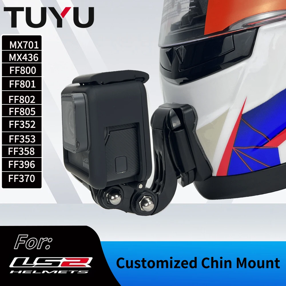 TUYU Premium Customized LS2 FF358 801 396 MX701CNC Aluminium Helmet Chin Mount for GoProMax Hero11 10Insta360 Camera Accessories