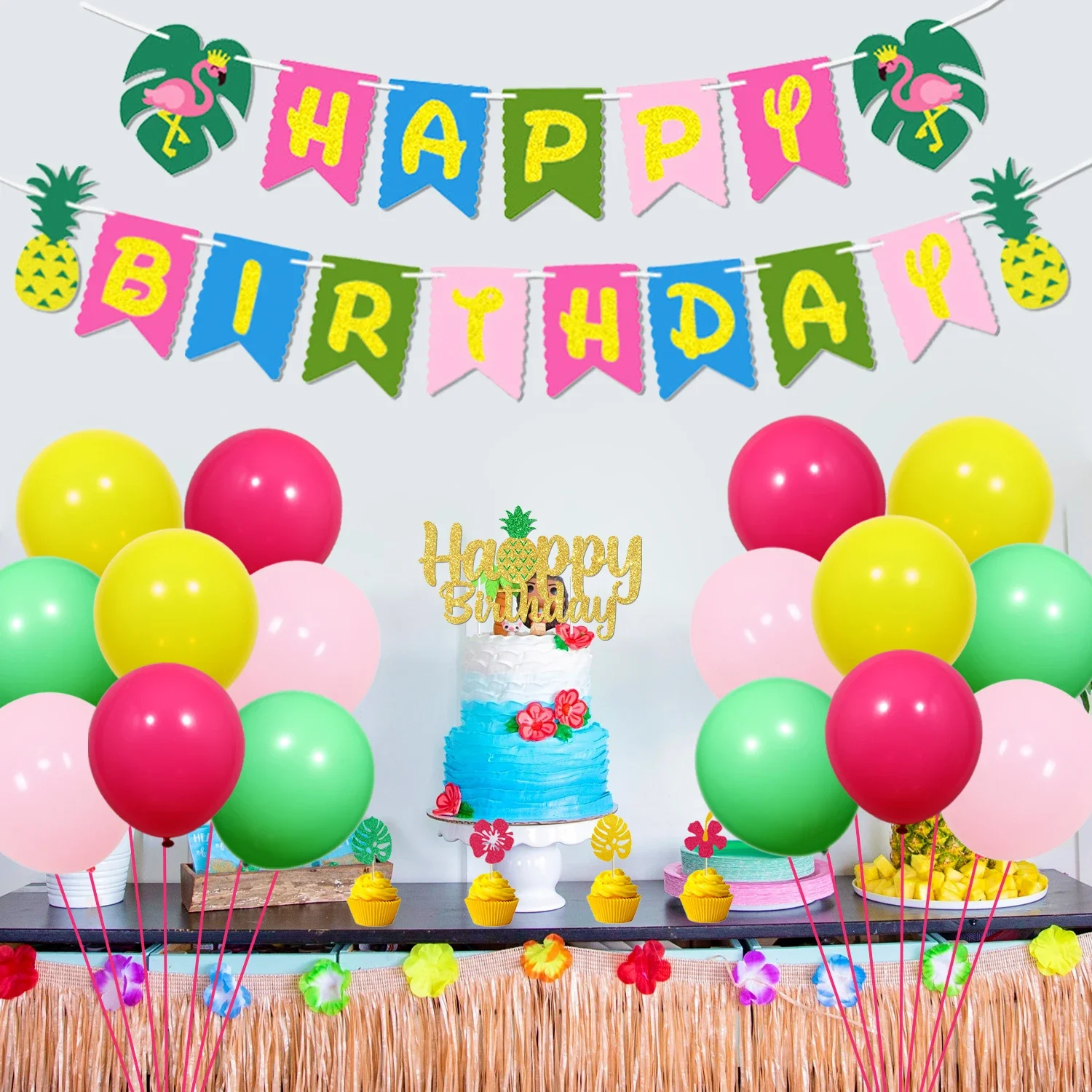 Набор украшений Luau в гавайском стиле набор тропических воздушных шаров Алоха фон