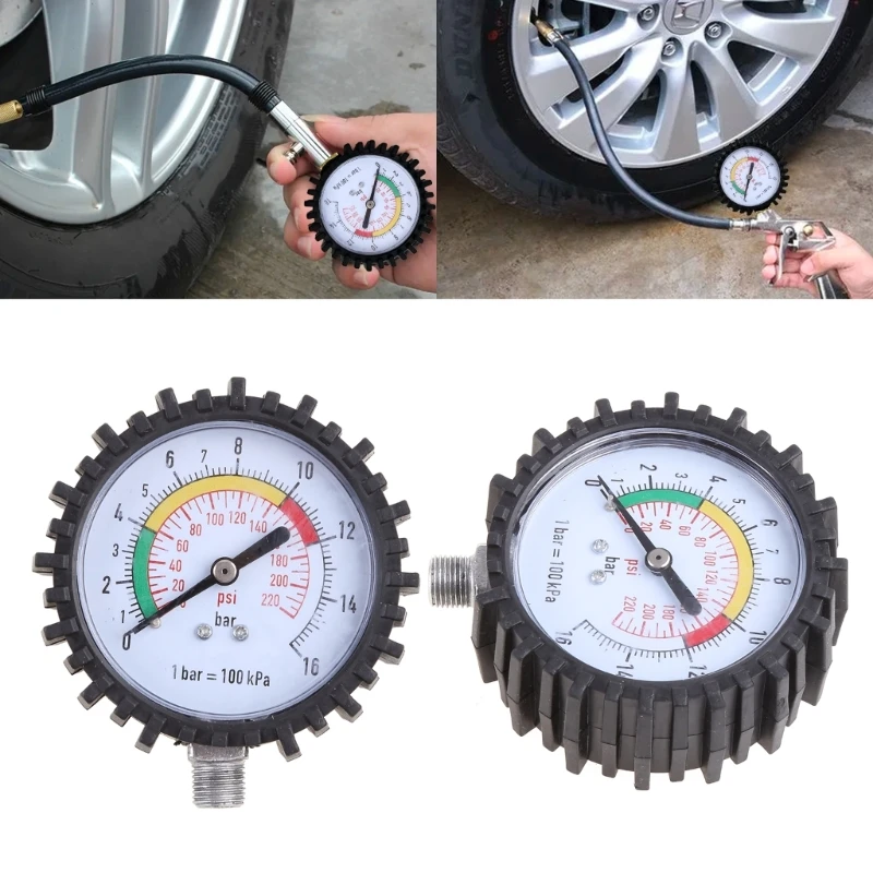 

Tire Pressure Gauge 0-220psi Professional Accuracy Heavy Duty Air Pressure Gauge for Bicycles Motorcycles for cars Truck