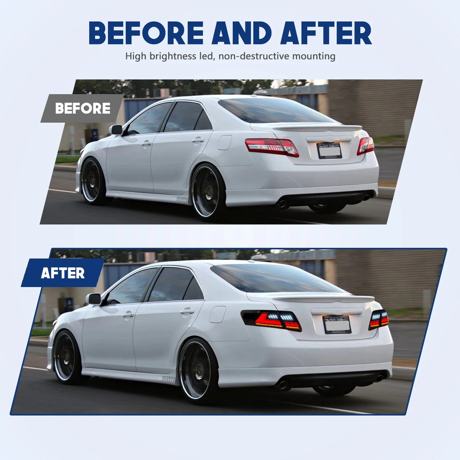 Задние фонари HCMOTIONZ для Toyota Camry 2007-2011, светодиодные задние фонари в сборе, DRL с анимацией при запуске, версия для США (Aurion XV40) (art.: 3920d7ced9dee) - 3920d7ced9dee