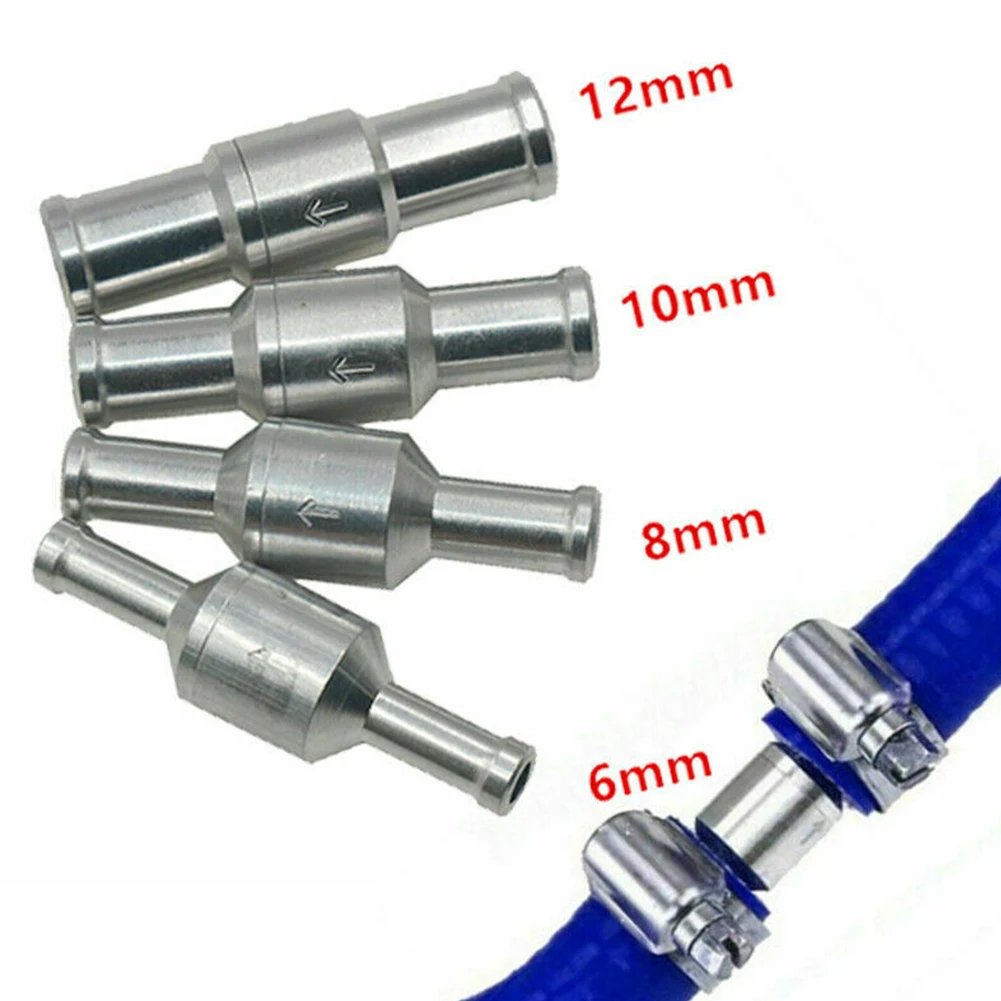 

1PC Non-return Valve Chrome One-way Check Valve Auminium Alloy Fuel Water Gas Air Vacuum 6mm/8mm/10mm/12mm