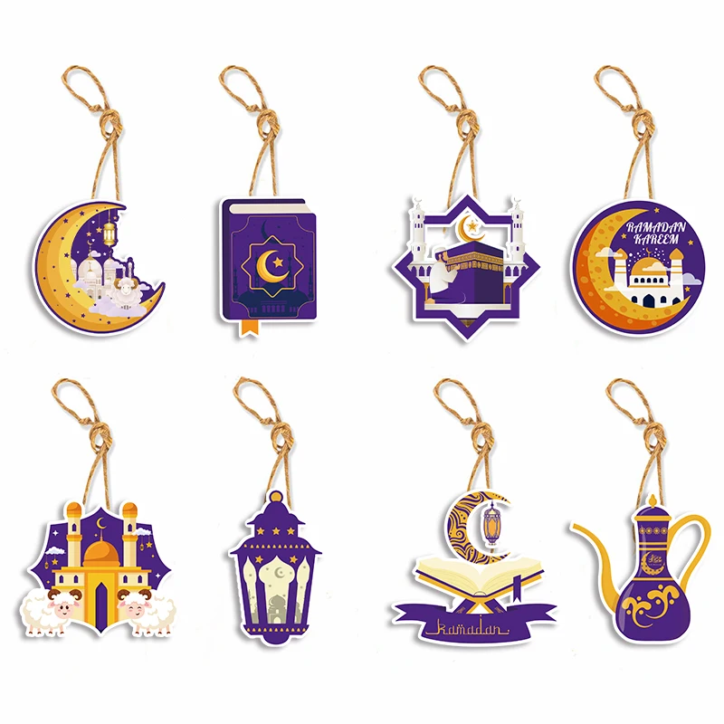 

Ramadan Kareem тема висячая бумажная бирка Декор ИД Мубарак висячий кулон орнамент Рамадан вечерние украшения принадлежности 2024