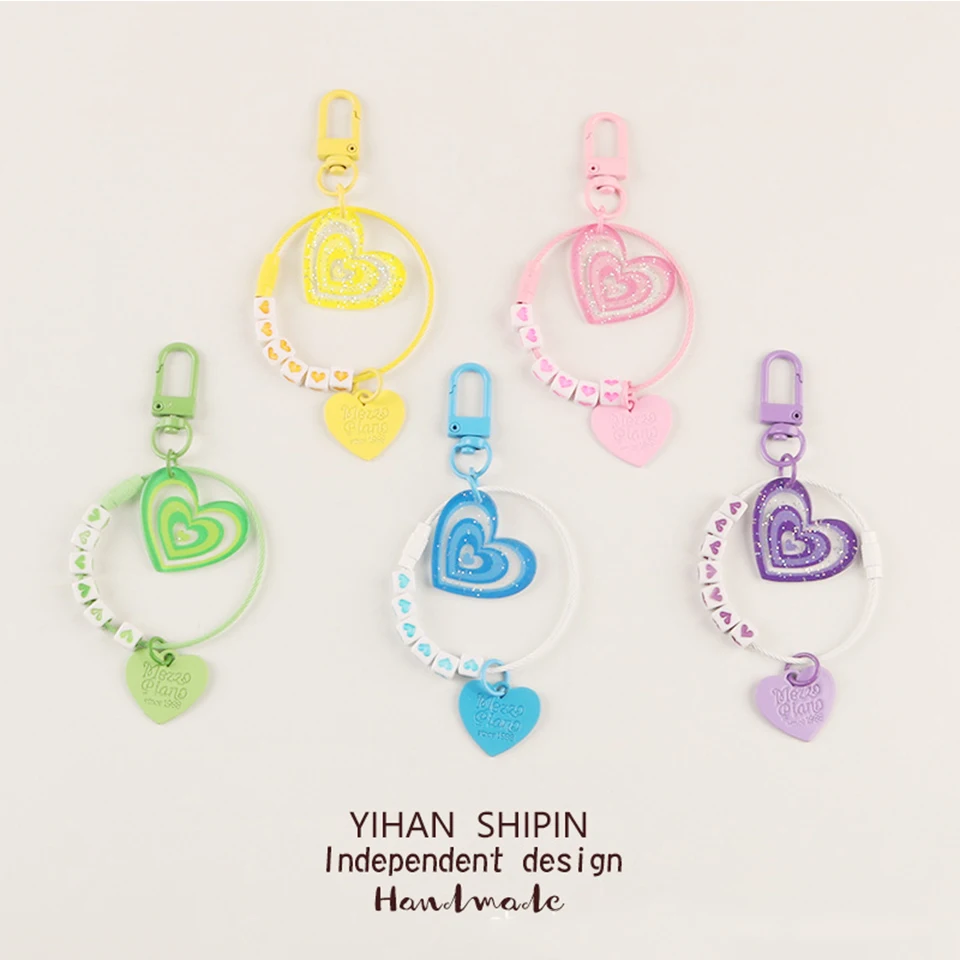 

Симпатичный креативный брелок для ключей с круглым любовным сердцем для девочек подвеска рюкзак подвеска брелок для автомобильных ключей ...