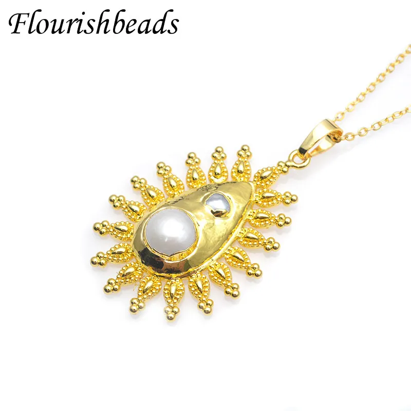 

5 шт./лот ожерелье Бесплатная настоящая позолота ожерелье в стиле барокко в форме солнца женские вечерние ювелирные изделия в богемном стил...