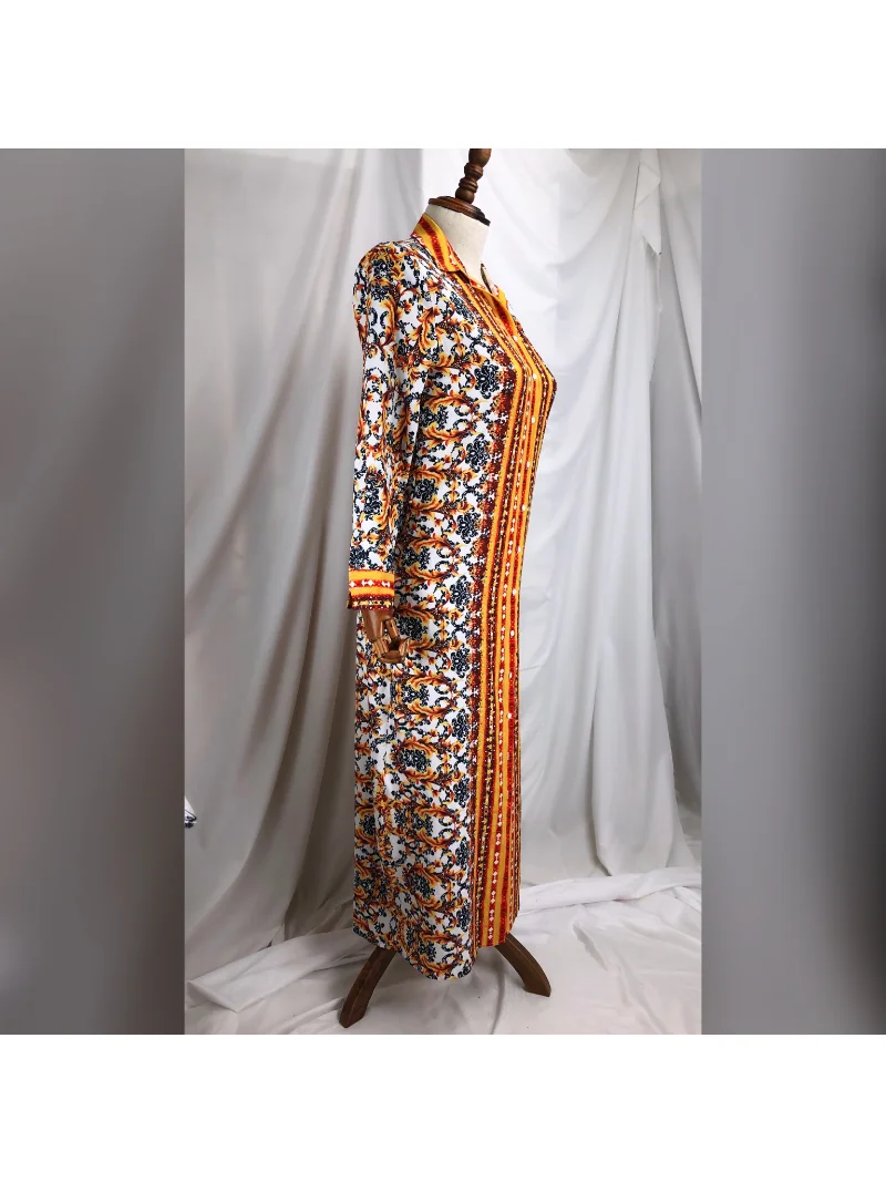 Новая модная рубашка с воротником Африканский шифон свободная длинная Дашики
