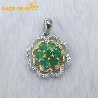sace gems 100 925 sterling silver emerald high carbon diamond chains necklace for women sparkling wedding fine jewelry gift