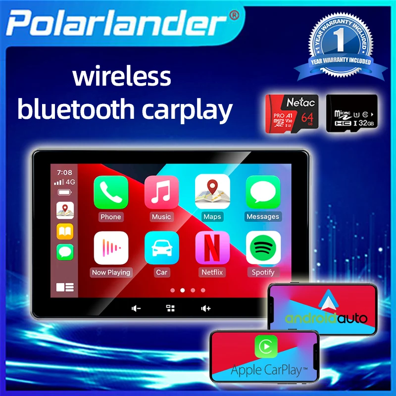 

Portable Universal 7'' 2.5D IPS Touch Screen Camera Car Radio MirrorLink Multimedia Android auto Wireless Carplay Bluetooth 5.0