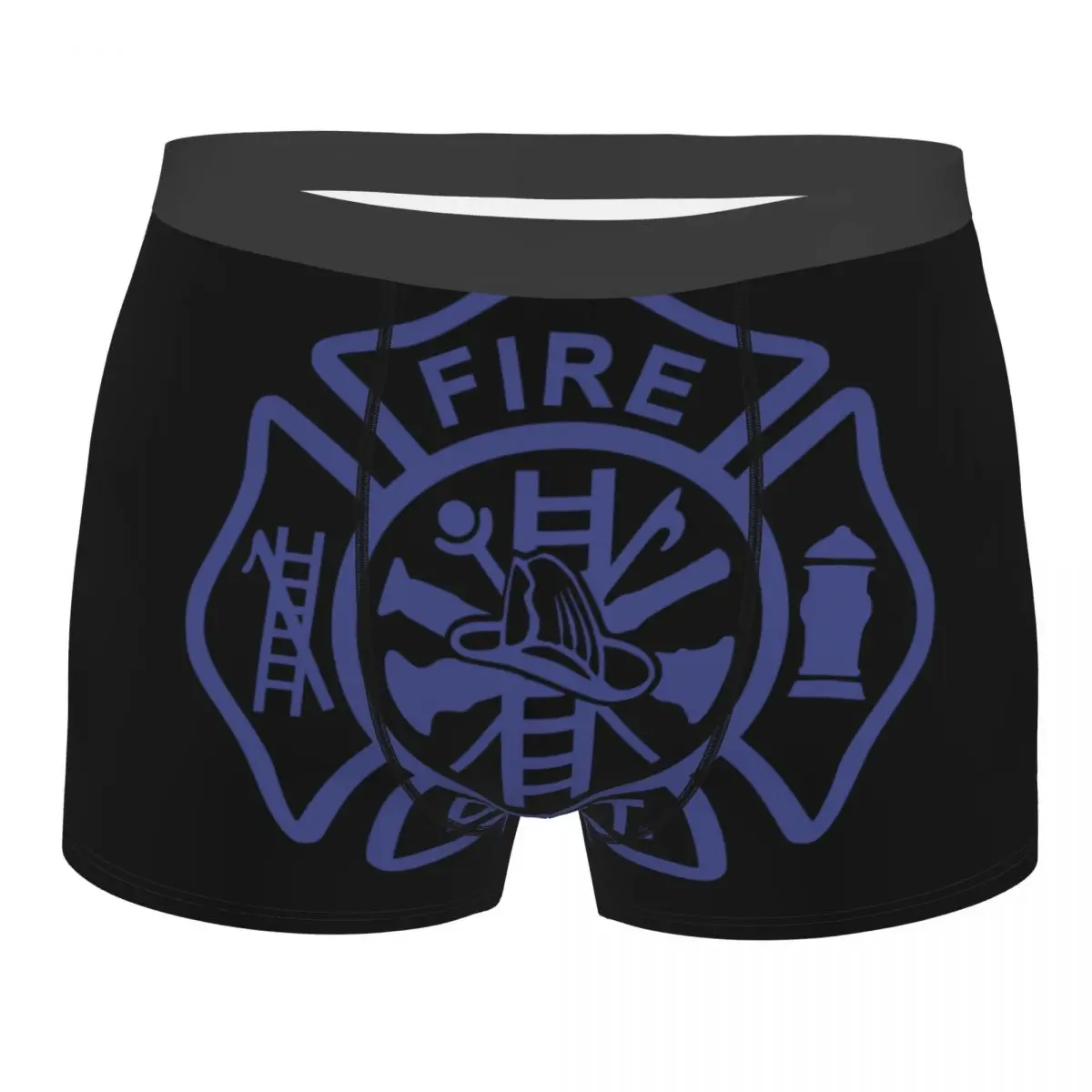 

Male Sexy Blue Fire Department Underwear Boxer Briefs Men Breathbale Shorts Underpants