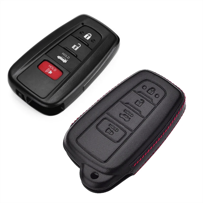 

Leather Car Key Cover for Toyota Corolla Rav4 Camry 70 Prado RAV 150 3 4 Button Key Case Holder Accessories Shell 2019 2020 2021