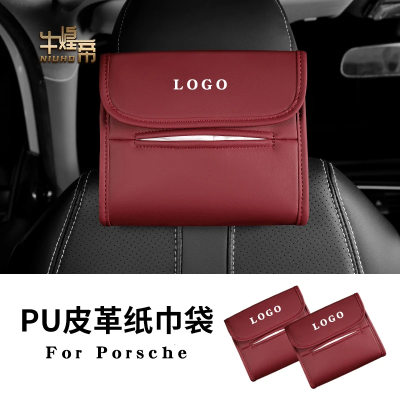 

Автомобильный контейнер для салфеток для Porsche Taycan Macan Panamera Cayenne Boxster 911GT, автомобильный солнцезащитный козырек, подлокотник для заднего сиден...