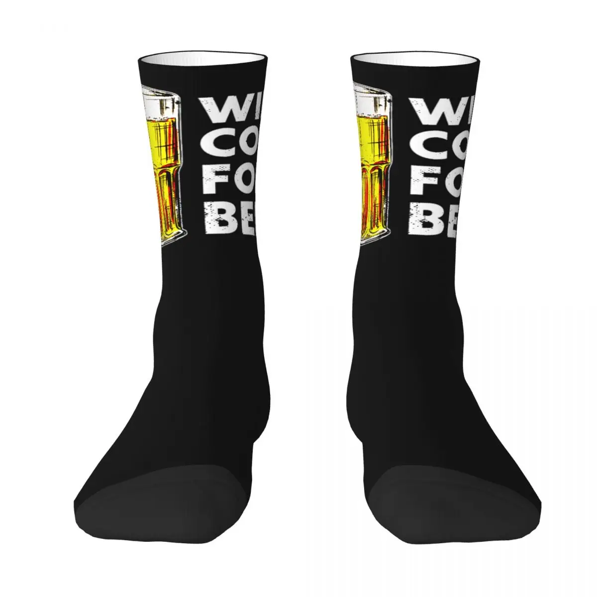 

Will Code For Beer Programming Gift Prog Color contrast socks Drawstring Backpack Elastic Socks Unique Programmi Stocking