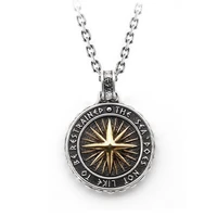 fashion punk neptune compass nautical pendant necklaces men holiday gift vintage silver color sweater chain jewelry accessories