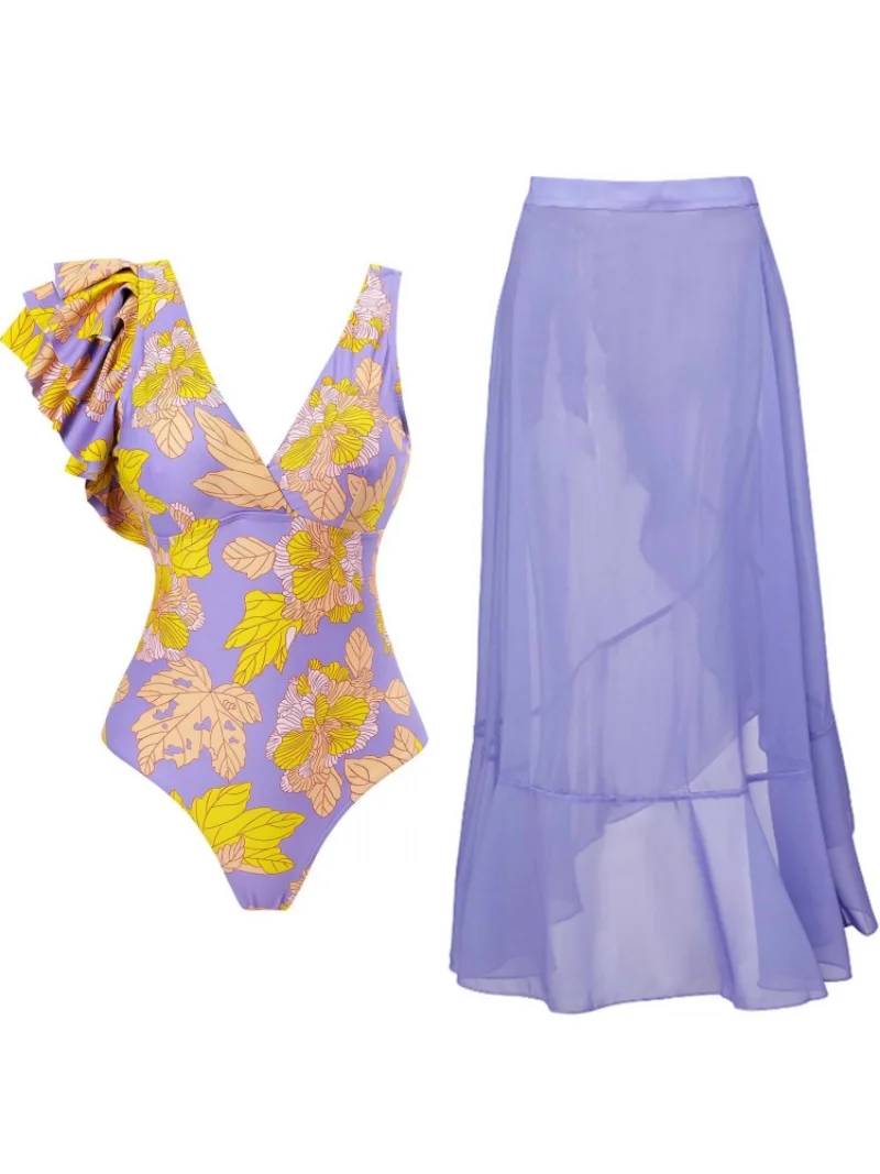 Two Piece Sets Beach Swimsuit Cover-up Women Clothes Tops Bodysuits And Skirt Fitness Skinny Outfit 2 Piece Suit 2023 Summer