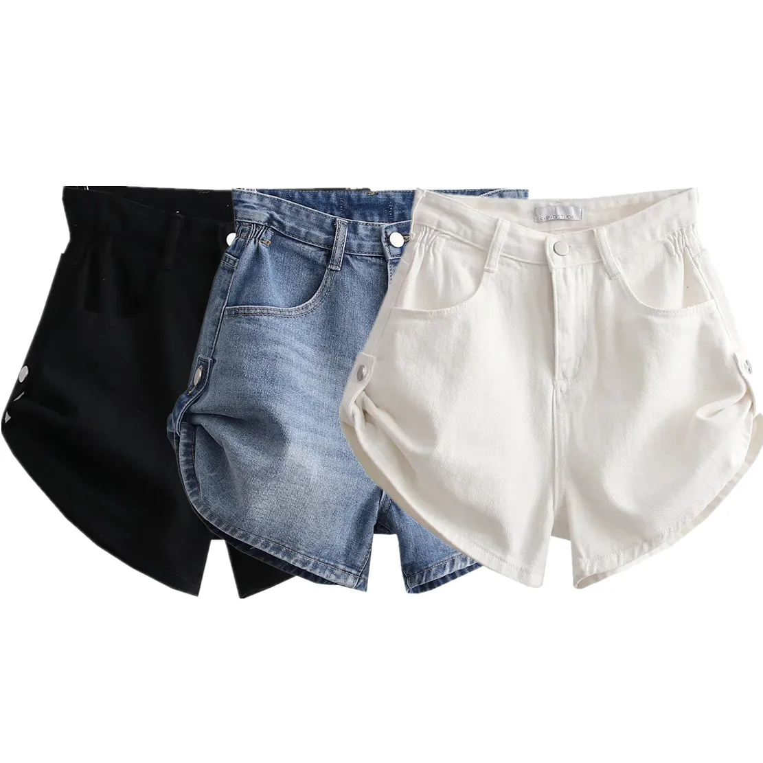 

Dave&Di England Style High Street Vintage High Waist Denim Shorts Harem Bermuda Loose Mom Summer Shorts Women