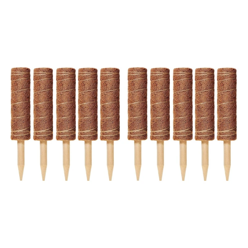 

10 Packs Of 12-Inch Coconut Shell Totem Poles-Coconut Shell Moss Sticks, Suitable For Plant Support Expansion