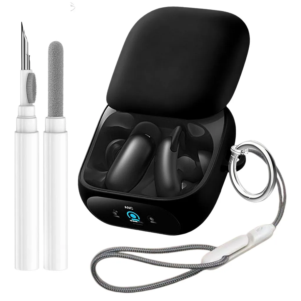 Фото Чехол для Soundcore Liberty 5 Pro с 2 защитными пленками для экрана, защитный чехол из жидкого силикона, защита от отпечатков пальцев №1