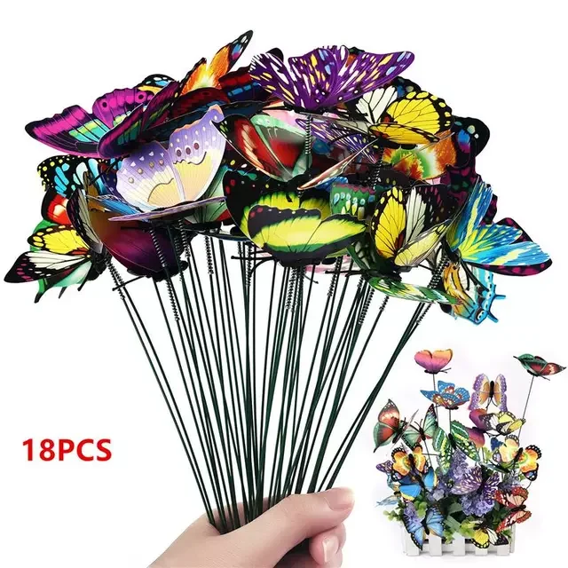 

Butterflies Garden Yard Planter Colorful Whimsical Stakes Decoracion Outdoor Decor Flower Pots Decoration
