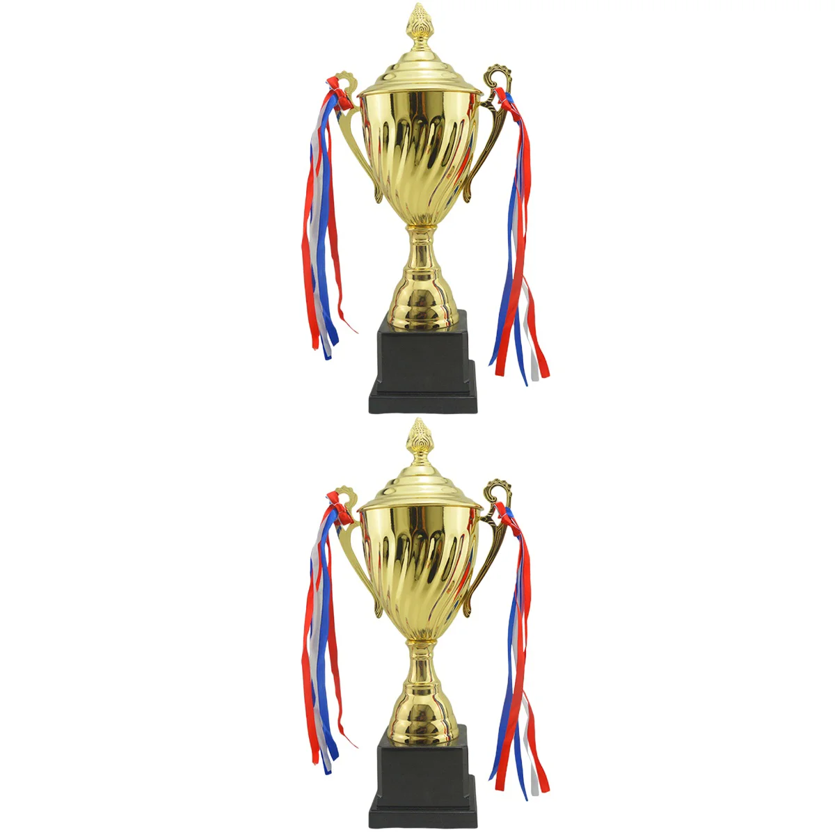 

Set 2 Creative Trophy Kids Sports Toys Awards Prize Decor Metal Tournaments Child