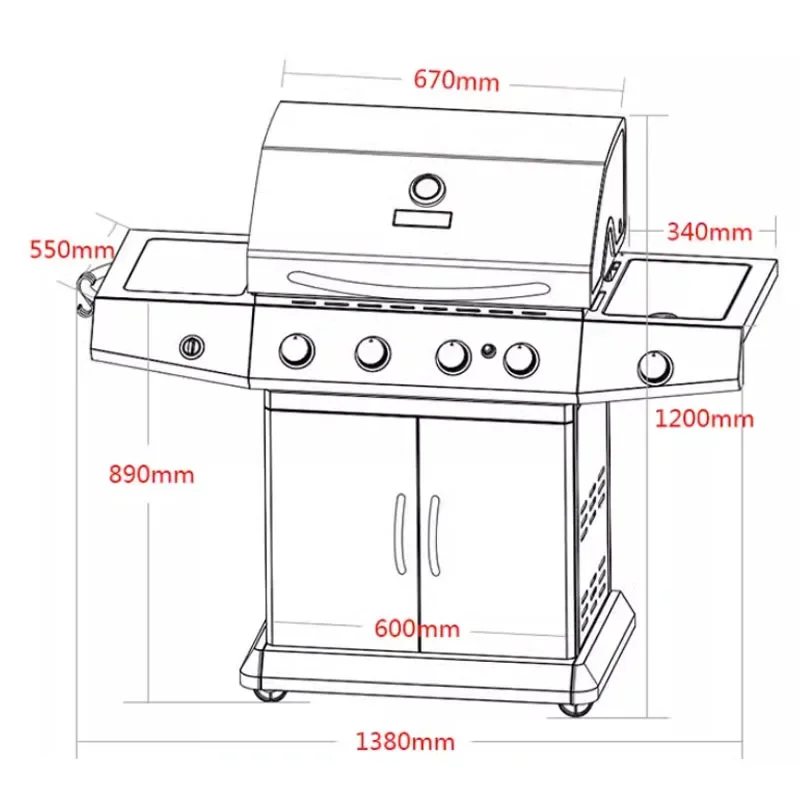 Газовый и карбоновый газовый горшок нержавеющая сталь открытый
