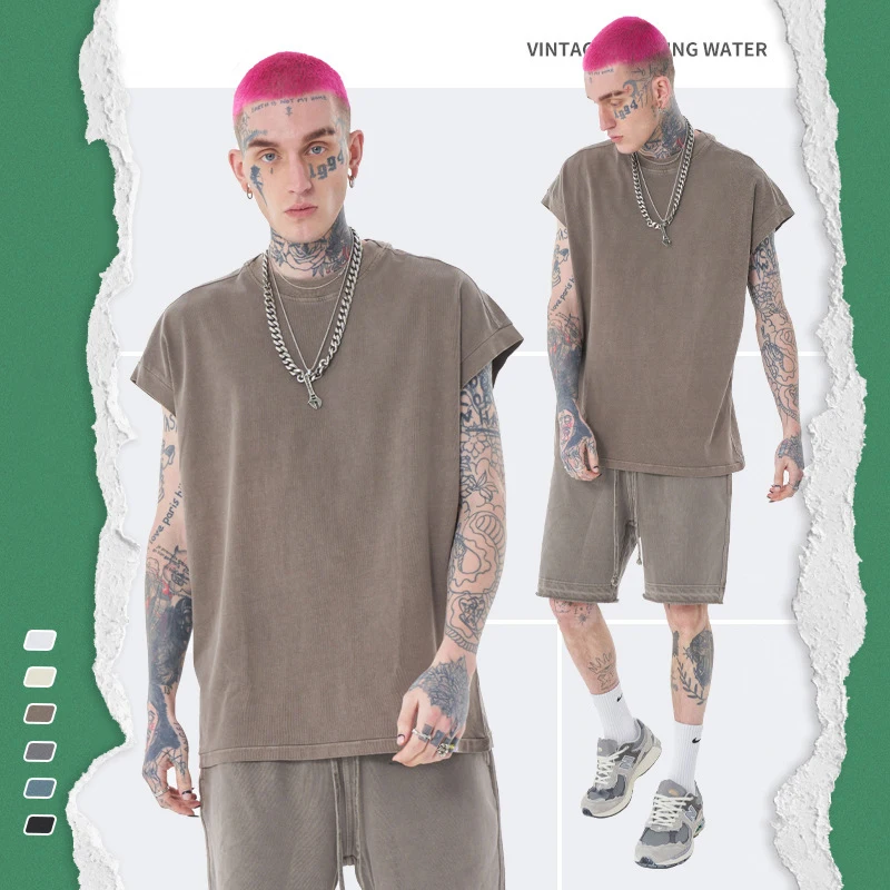 

Жилет Мужской винтажный стираемый без рукавов, 2022 г/м2, 100% хлопок