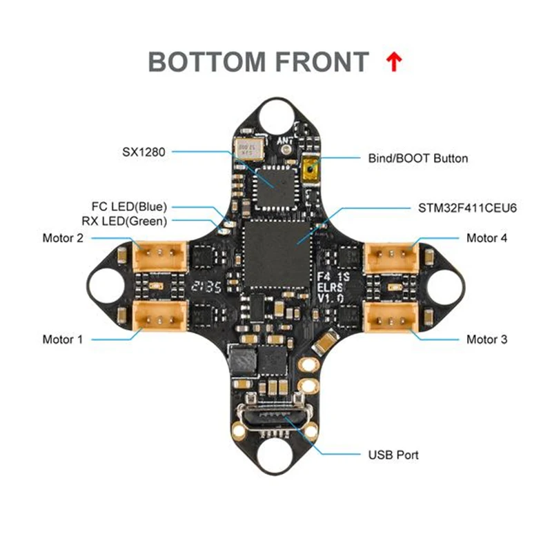 BETAFPV F4 1S 5A AIO Контроллер полета бесщеточный FC SPI ExpressLRS ELRS 2 4G приемник FPV