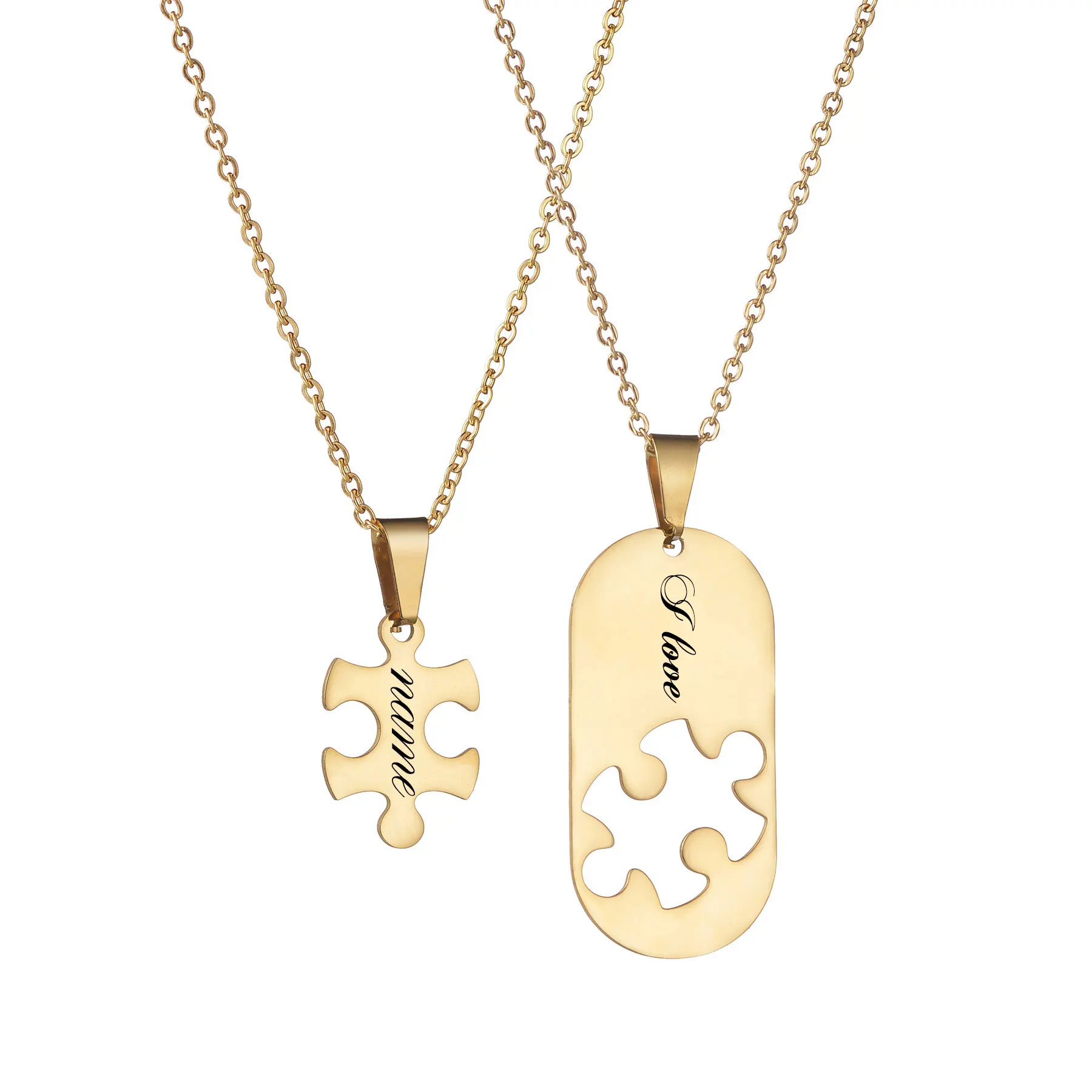 

Индивидуальное ожерелье с именем на заказ, стальное крыло без наклеек, кубинская цепочка, креативное Очаровательное ожерелье, ювелирные изделия на свадьбу, подарок для женщин и детей