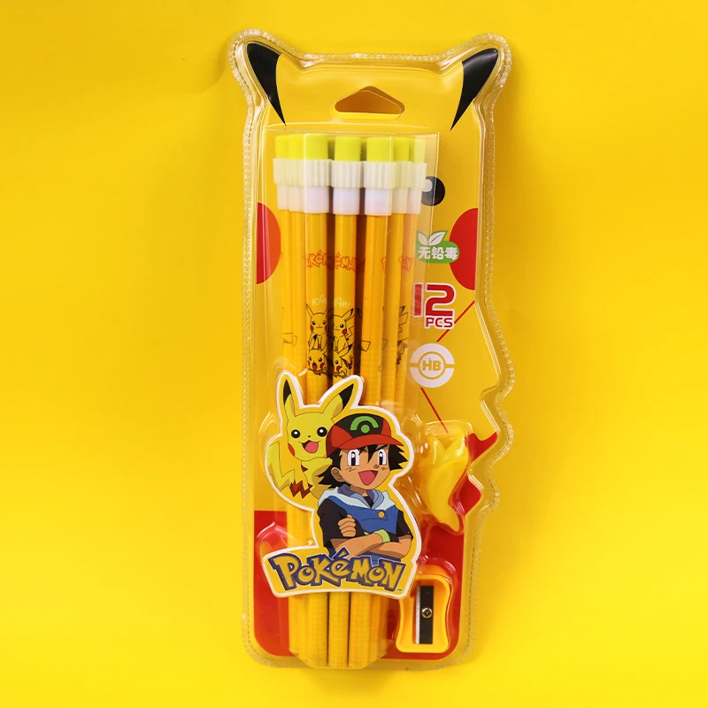 

Takara Tomy Pikachu Pencil Kindergarten Primary School Student Pens for Writing Letters with Big Head Eraser Learning Stationery