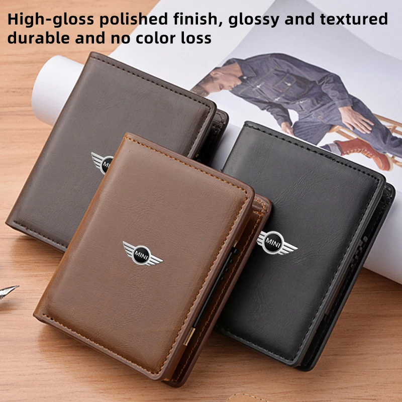 Автомобильный внутренний бумажник для ID карты всплывающий кожаный сплав MINI Cooper