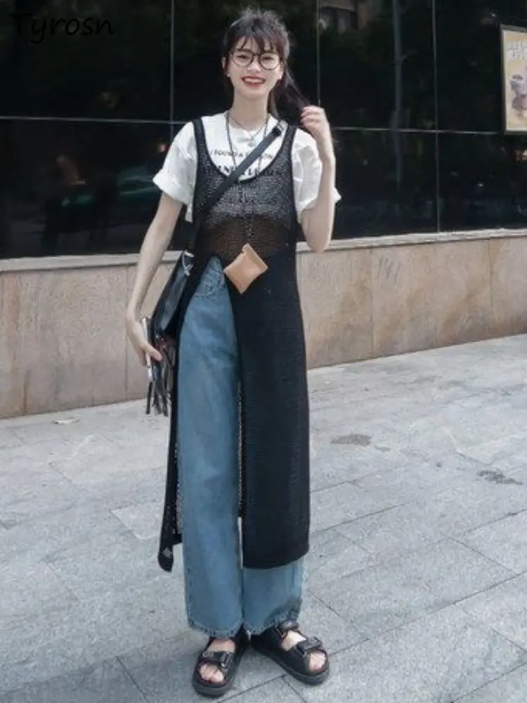 

Платье женское однотонное с вырезами, дизайнерское милое универсальное элегантное удобное трикотажное платье в Корейском стиле, с Боковым Разрезом, для отдыха, лето