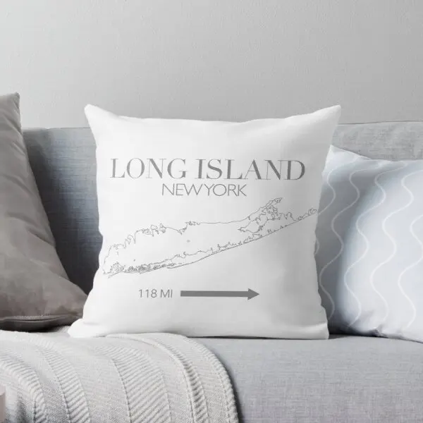 

Long Island Map Printing Throw Pillow Cover Wedding Anime Fashion Comfort Case Decor Fashion Decorative Car Pillows not include