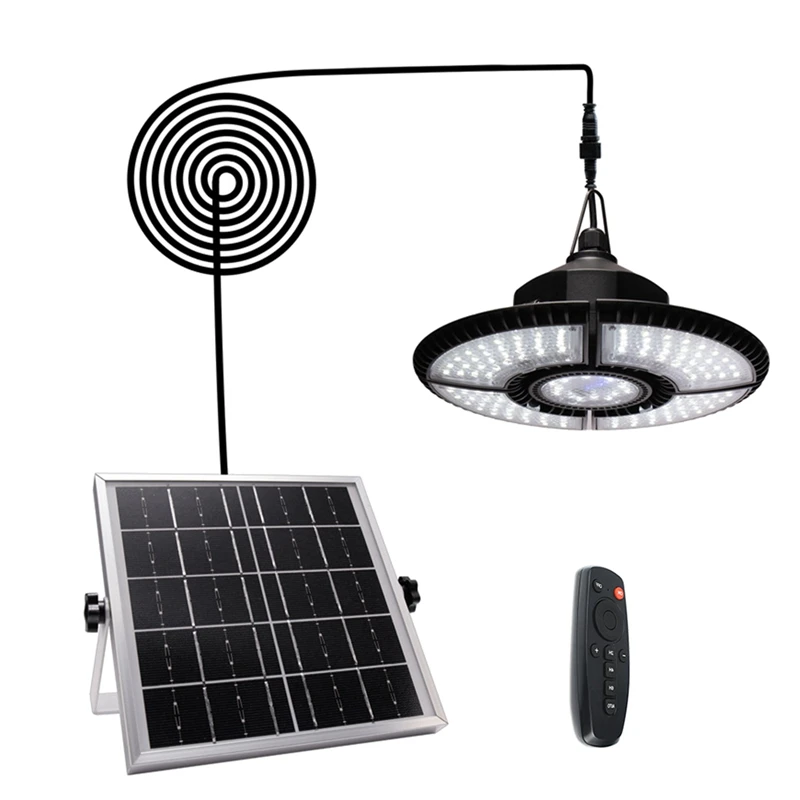 

Promotion! 4Heads Solar Pendant Lights With Remote Waterproof Lamp For Garden Yard Patio Balcony House Landscape