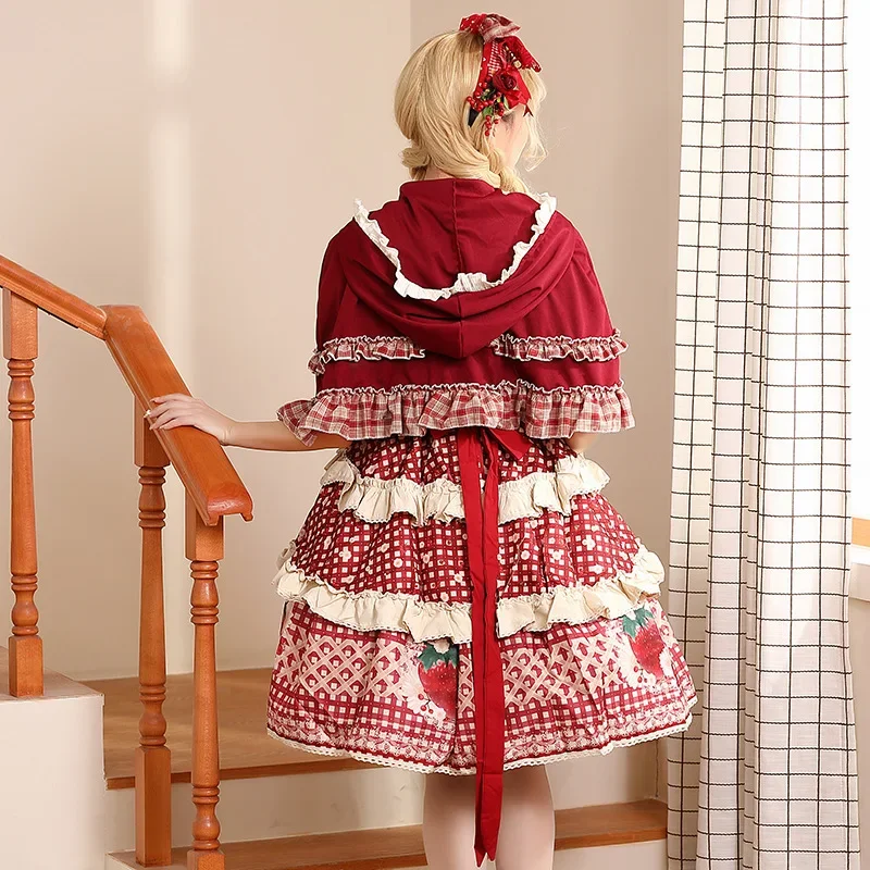 Женский маскарадный костюм красного цвета с капюшоном для Хэллоуина