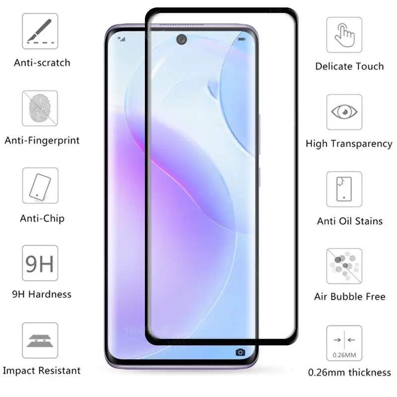 4-в-1 для Huawei Nova 8 стекло Закаленное Защитная пленка телефона протектор экрана 9
