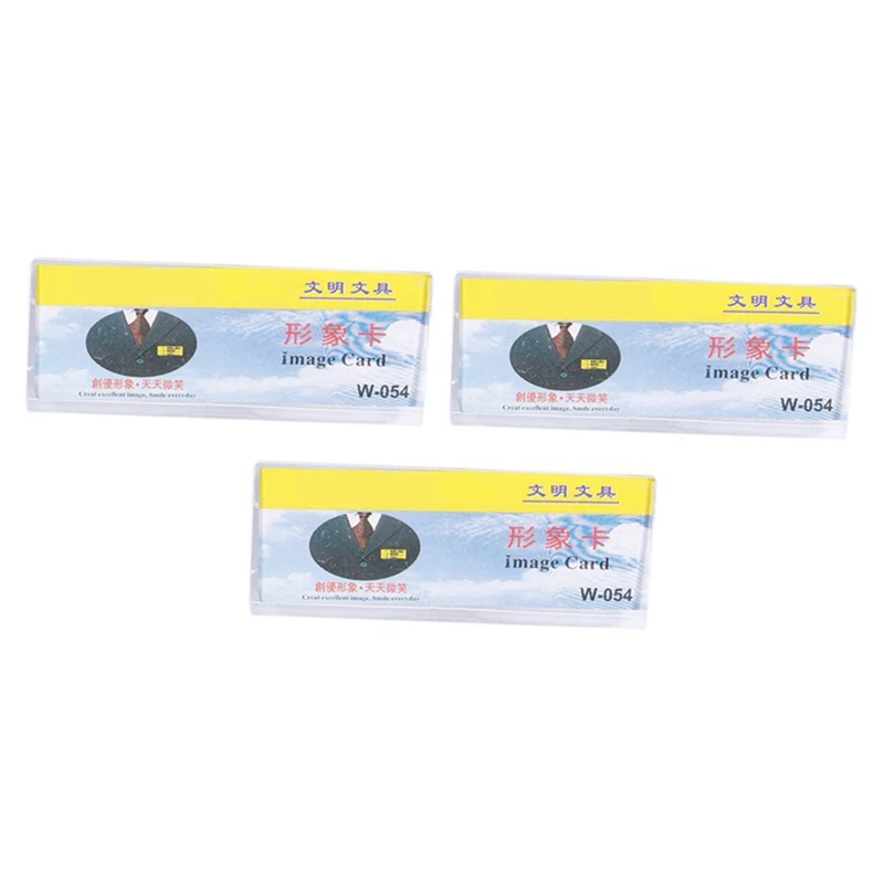 

NEW-3X Safetypin Clear Hard Plastic Name Tag Clip Holder 3 Pcs