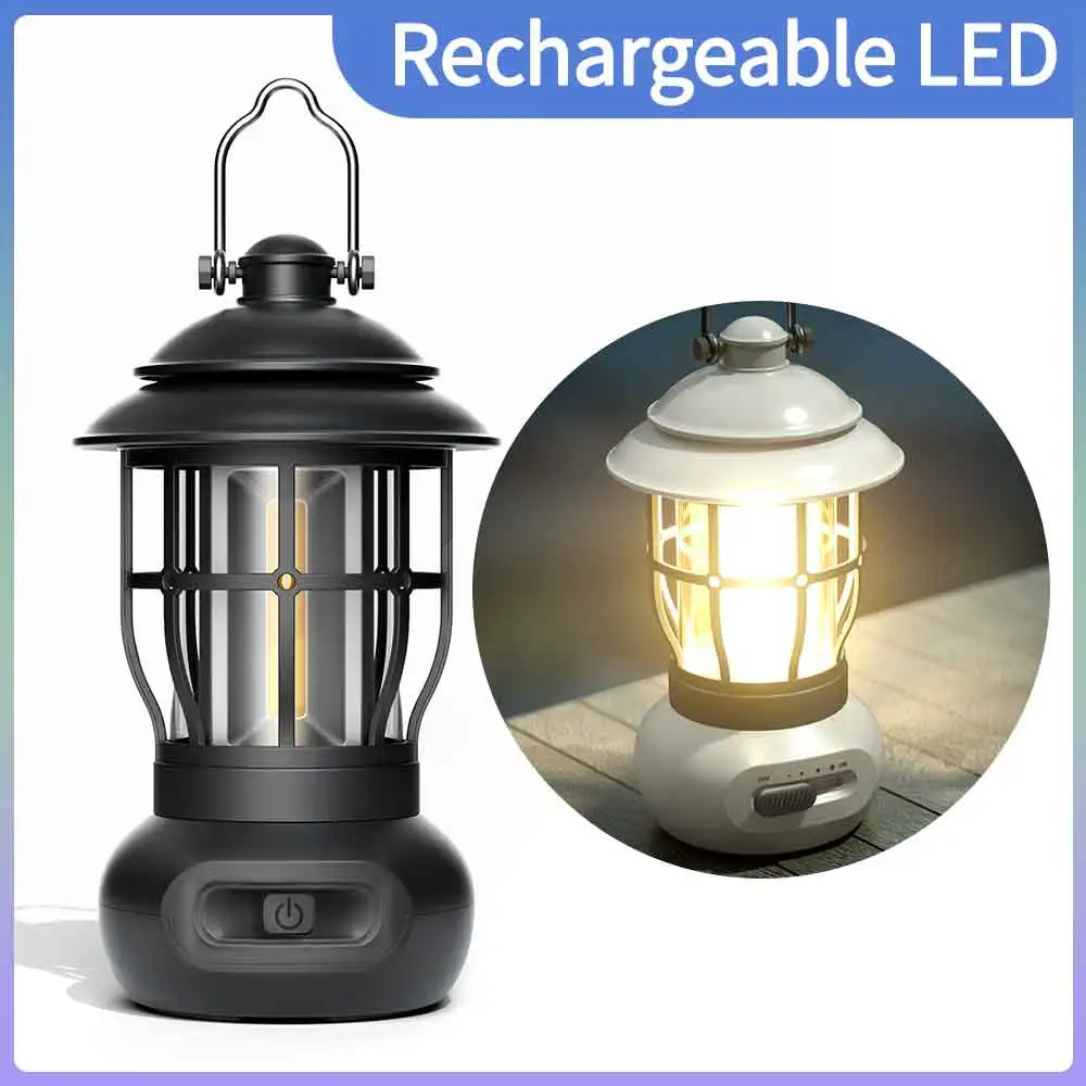 

Фонарь для кемпинга, перезаряжаемый, в стиле ретро