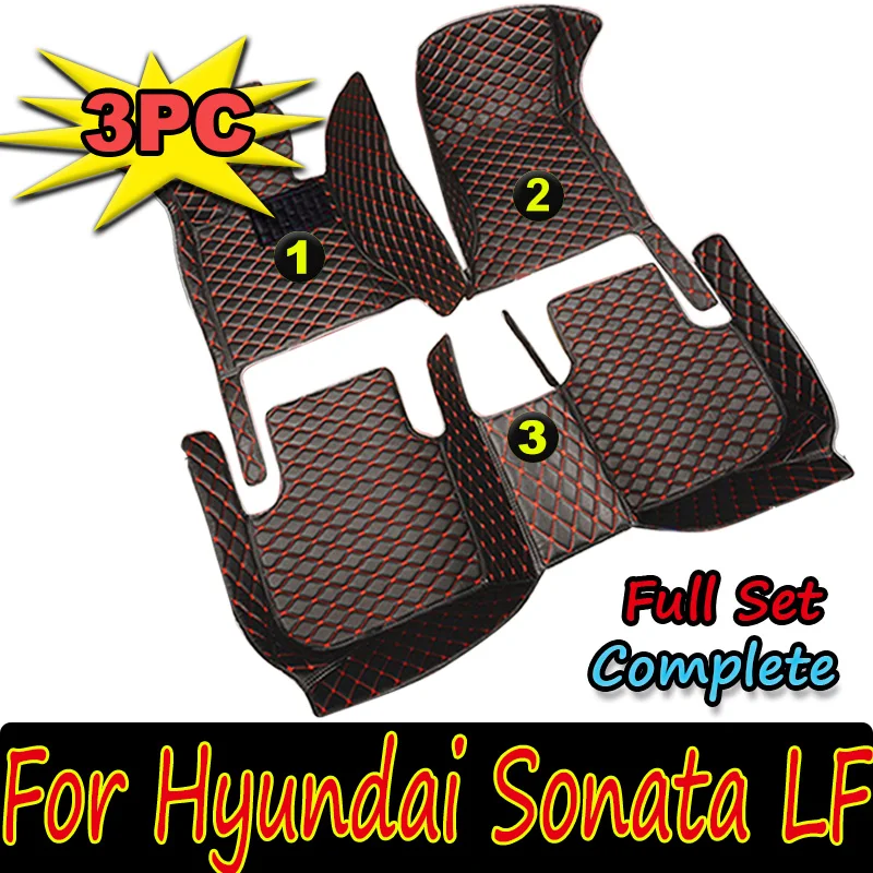 

For Hyundai Sonata LF 2018 2017 2016 2015 Car Floor Mats Interior Leather Carpets Auto Accessories Styling Custom Rugs Protect