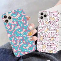 cute animal axolotl phone case for iphone 11 12 13 mini pro max 8 7 6 6s plus x 5 se 2020 xr xs case shell