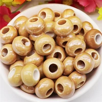10pcs porcelain rondelle beads traditional chinese ceramic large hole beads ceramic decal beads for european bracelet jewelry